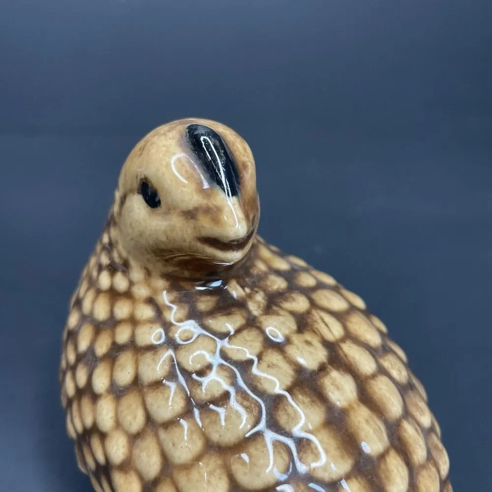 Vintage Brown Quail Looking‎ Down It's back Decorative Figurine Marked ES